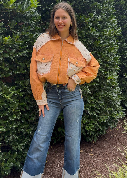 Apricot Quilted Puff Jacket