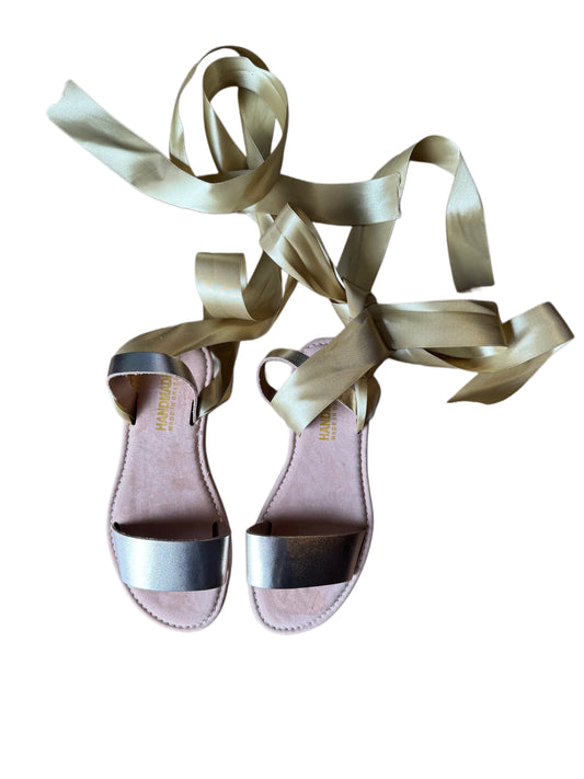 Gold Lace Up Sandals